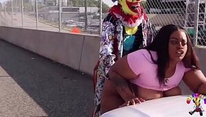 Gibby The Clown Plows Fleshy Tee On Atlantaâ€™s Most Popular Highway