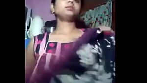Indian yam-sized bra-stuffers aunt-in-law eliminating infront of web cam
