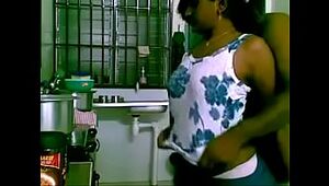 See maid drilled by manager in the kitchen